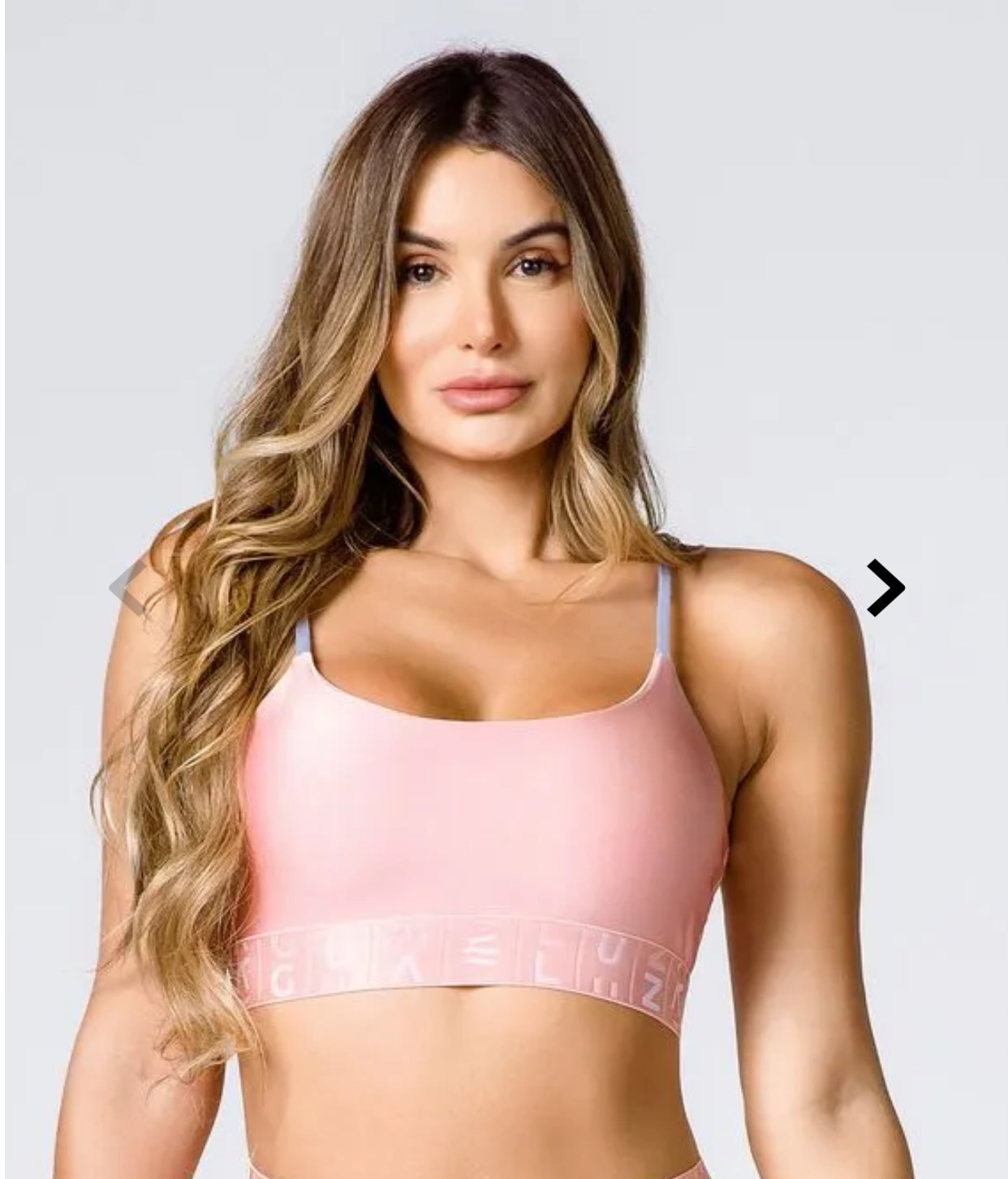 Conjunto poliamida rosa claro e azul infinito com elástico feminino