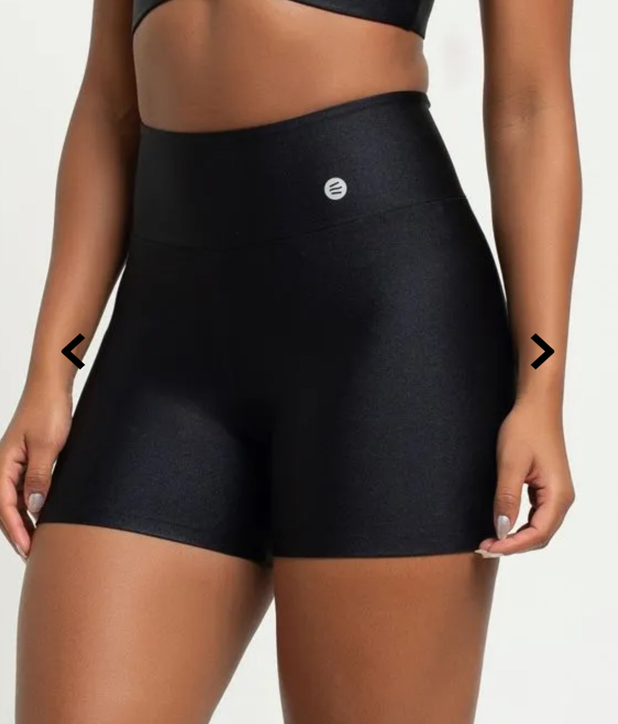 Conjunto com short e top franzido poliamida preto