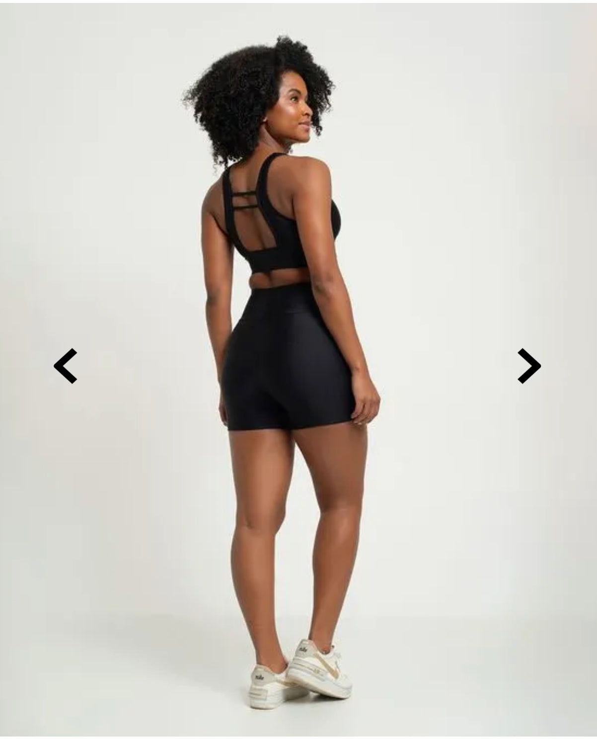 Conjunto com short e top franzido poliamida preto
