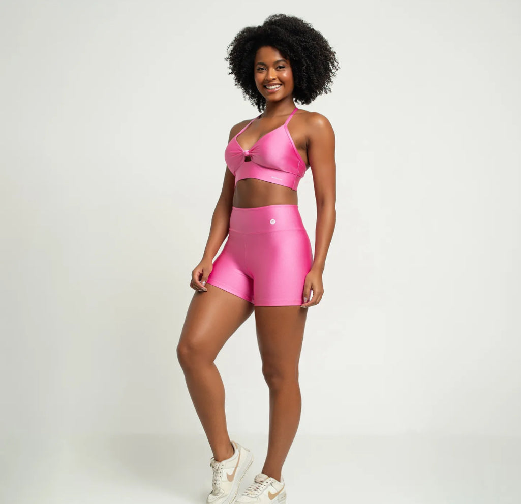 Shorts Set Poliamida Rosa Doce