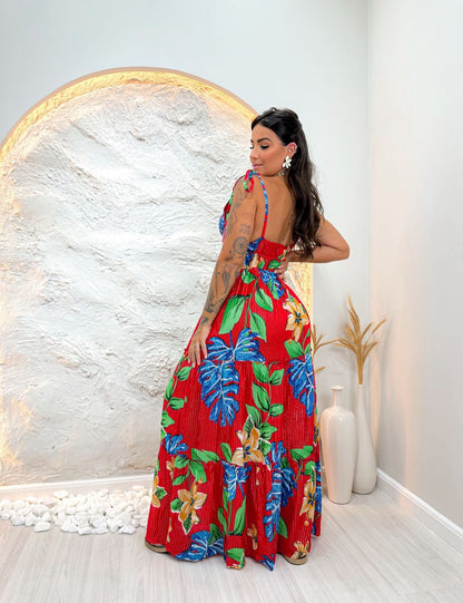 Vestido com detalhes dourado