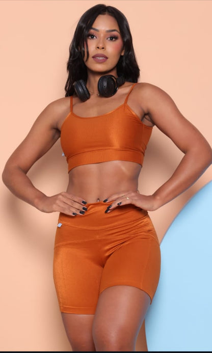 Shorts Set Microcanelado Telha