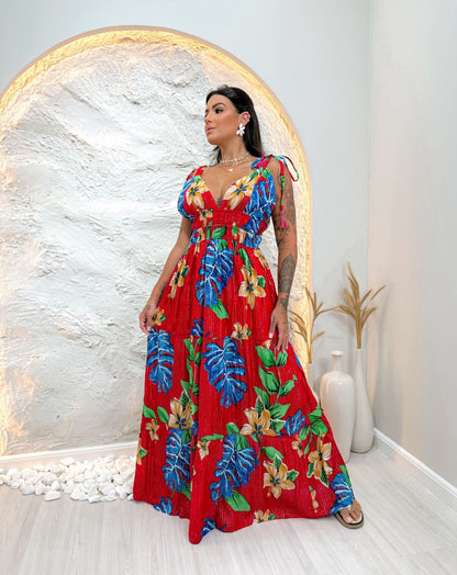 Vestido com detalhes dourado