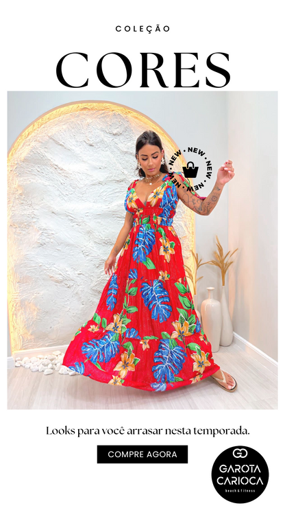 Vestido com detalhes dourado