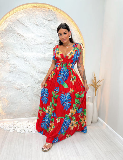 Vestido com detalhes dourado