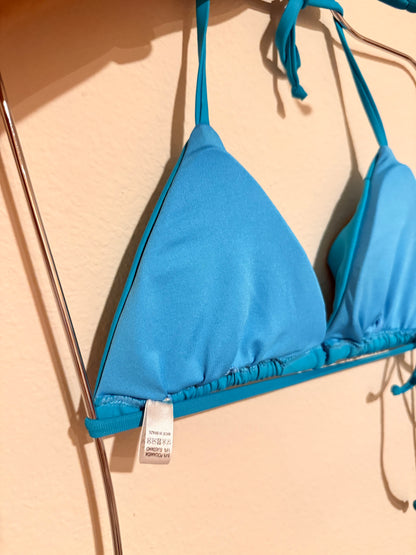 Conjunto Top Cortininha com bojo removível e calcinha asa delta