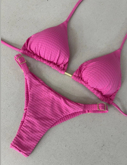 Marquinha de fita texturizado Bikini Set