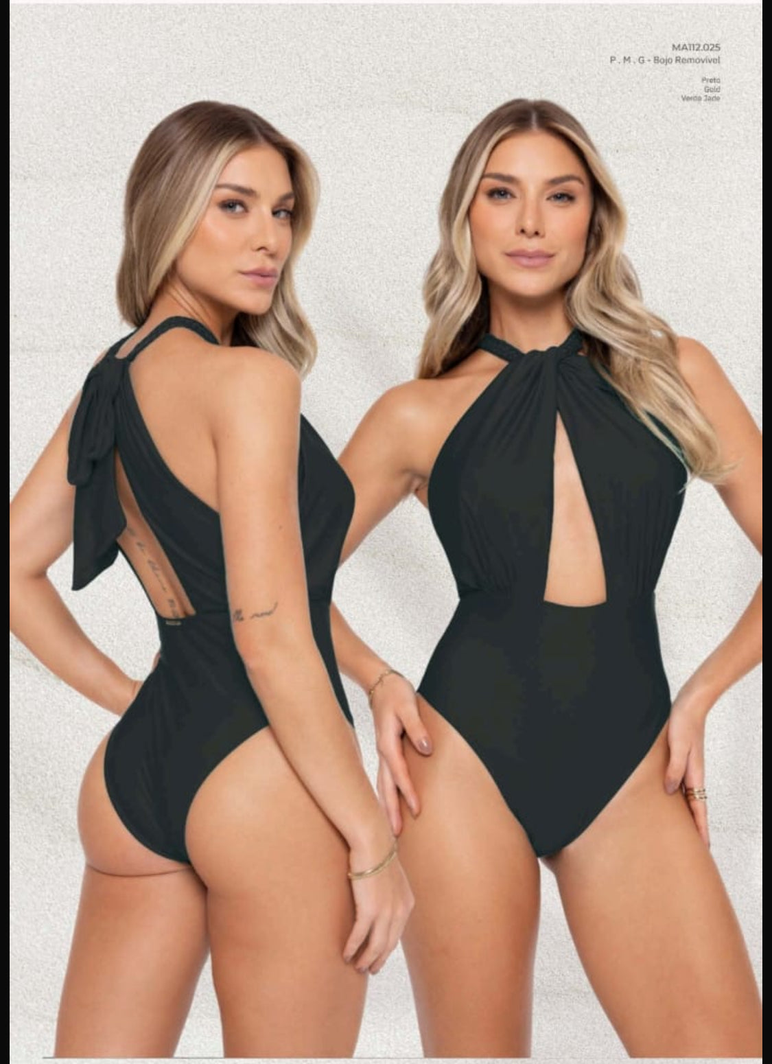 Maiô com Bojo e Detalhe Trançado – Preto ou Verde