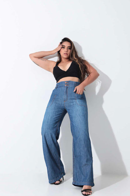 Denim Casual Wide Leg Jeans